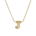 Luxurious gold-plated 18k brass necklace featuring a sparkling zircon-studded letter J pendant - Letter J