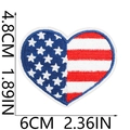Macro shot of heart-shaped USA flag embroidered patch showing dimensions 4.8cm by 6cm - Flag Heart (W31GQ-12-17)