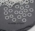 Macro shot of 12x12mm white faux pearl ring charm for DIY jewelry and accessories - Round/Flower