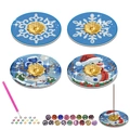 DIY winter diamond painting coaster set with snowman patterns and gold incense holder - Christmas Style - 4 Pcs Set