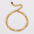 Detailed close-up of 5.5mm 3:1 twisted gold chain with lobster clasp and extension - 5.5mm / Gold 18+5cm