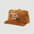 Detalle de gorra infantil de algodón marrón con orejas de oso y bordado decorativo suave - 48cm (6 Meses-2 Años) / Caramelo