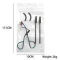 Rainbow titanium eyelash curler kit with spare pads and brushes in a clear 17.5cm pouch - A5 Rainbow Titanium + 2 Pads + 2 Eyebrow Brushes Header Bagged
