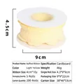 Detail of light yellow pleated ribbon roll measuring 4cm by 10 yards for gift wrapping - 4cm Cardboard Roll / Bright yellow