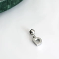 Polished silver metal letter D pendant with adjustable ball slider bead for DIY necklace - Letter Pendant (D) / Silver