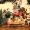 LED lighted wooden Santa Claus tabletop decoration for festive Christmas window display - Snowman / Wooden Lighted Ornament
