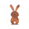 Detail of rose gold acrylic bunny mirror wall sticker showing reflective living room decor - JM622S (18x9cm) / Rose Gold