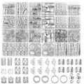 Kit de 290 accesorios de metal plateado para rastas con anillos y puños para trenzas de pelo - 290 Unidades (Con Caja) / Plateado