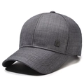 Casquette de baseball structurée gris foncé pour hommes avec patch F et tissu texturé - Réglable / Gris clair