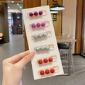 6-pack of gold safety pins with colorful pearls and sparkling rhinestone spacers - Style 18 - 5th Set 6 Pcs