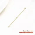 Golden 925 sterling silver adjustable extender chain with spring clasp 5cm+5cm size - 10cm / Gold