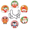 DIY Christmas diamond painting coaster set with 6 winter patterns and metal holder - Christmas Theme (BD602)