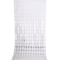 Square white foil fringe curtain with shiny grid design for party and birthday decoration - 1*2m White Square Curtain