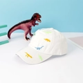 White children's baseball cap with colorful dinosaur embroidery and cute cartoon style - 48-52cm (1-6 Years) / Dinosaur Style - White