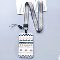 Schlüsselband und Kartenhalter Set mit blauem Bärenmuster für Studentenausweise - Bären-Tier mit Lanyard