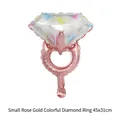Rose gold diamond ring foil balloon for wedding party decoration 45x31cm - Mini Rose Gold Rainbow Ring (45x31cm)