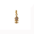 Golden girl pendant with moonstone head and yellow zircon skirt on white background - Yellow Skirt Girl Style (Pendant Only)
