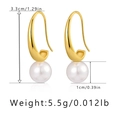 Détail des boucles d'oreilles en perles baroques avec dimensions et crochets dorés 18K - Style Crochet Profilé Grande Perle (KE0762)