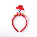 Weihnachts-Schneemann-Haarreif mit rotem Paillettenhut und karierter Schleife - Schneemann mit Fliege / 4# Schneemann mit Fliege
