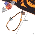 Cinturino per cellulare Halloween con perline arancioni e nere e ciondoli a zucca - Stile Gatto Zucca (K3836)