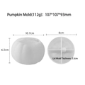 White silicone pumpkin storage box mold with dimensions 107x93mm and 112g weight - Pumpkin Storage Box With Lid (J-284)
