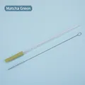 Reusable Tritan straw set in matcha green with a silicone nozzle and a cleaning brush - Matcha Green