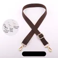Adjustable 2.5cm coffee brown ribbed shoulder strap with golden metal lobster clasps - Coffee