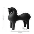 Modern minimalist large matte black horse sculpture for creative home decor, 27.5cm height - Matte Black Large Horse 016