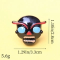 Ghost Halloween resin skull accessory with blue eyes and size data for DIY crafts - Skeleton with Blue Eyes