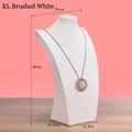 Detailed view of white brushed neck jewelry bust with dimensions 40cm height for necklaces - White Brushed [XL 40cm]