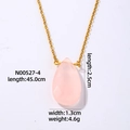 Gold-tone necklace featuring a teardrop-shaped pink faceted gemstone pendant - Teardrop / Rose Quartz Color