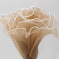 Champagne pleated pearl mesh fabric with wavy edges for elegant flower gift wrapping - Pearl Wave Mesh (28cm*4 Yards) / Khaki
