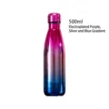 500ml electroplated gradient purple and blue stainless steel vacuum sports bottle - 500ml / Electroplated Purple Silver Blue Gradient