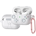 Custodia per AirPods Pro in silicone bianco, design controller con gancio in metallo - Bianco / AirPods Pro/Pro2