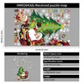 Christmas static window stickers set with Santa, reindeer and tree decals for glass decor - Style HM92043ds (30*90cm*2)