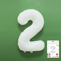 White number 2 foil balloon in 40 inch size for birthday party decoration - 40-inch White 2-piece Cardboard Box