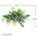Künstliche Ansteckblume mit grünen Rosen und Sukkulenten, Maße 21x12cm im Detail - Hochzeit Handgelenk Corsage / Salbeigrün