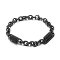 Bracciale minimalista a catena in acciaio inossidabile nero con dettagli a molla e chiusura - Bracciale (KB149774-KLHQ) / Nero
