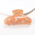 Elegante pinza de pelo de acrílico naranja melocotón con textura de mármol de mujer - Café Claro