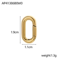 Golden oval stainless steel spring clasp pendant connector for DIY necklaces - Golden Oval Spring Clasp (18K Gold) (AP41386B0W0)