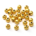 Polished golden metallic round beads set with center holes for DIY jewelry making - Antique Gold 2mm
