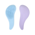 Ergonomic detangling hairbrush set in light blue and lavender purple colors - Stitched Purple