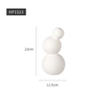 White ceramic vase featuring a 3-tier stacked sphere design in matte finish, size 23x11.5cm - Matte Bubble Vase D-1523 / 23x11.5cm