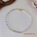 Colored Patchwork Pearl Necklace