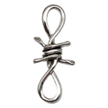 Ciondolo infinito in filo spinato argento per collane e bracciali fai-da-te - 1 Ciondolo Grande Infinito con Spine (20x45mm)