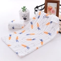 Soft six-layer cotton baby towel with cute orange carrot and grey bunny patterns - 25*25cm / Pattern 10