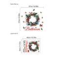 Pegatina de pared corona de Navidad con campanas doradas y texto Bathroom para baño - Guirnalda de Bayas de Acebo / 30*40cm/1 Hoja