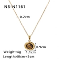 Detailed technical specifications for gold stainless steel necklace with tiger eye stone pendant - Gold Irregular Oval Style (NB-N1161)