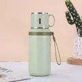 Mint green 316 stainless steel vacuum flask with lid cup and silicone handle - 600ml / Green