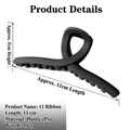 Matte black 11cm twisted shark hair claw clip made of PS plastic for elegant hair styling - Streamer Style (15) / 11cm / Black